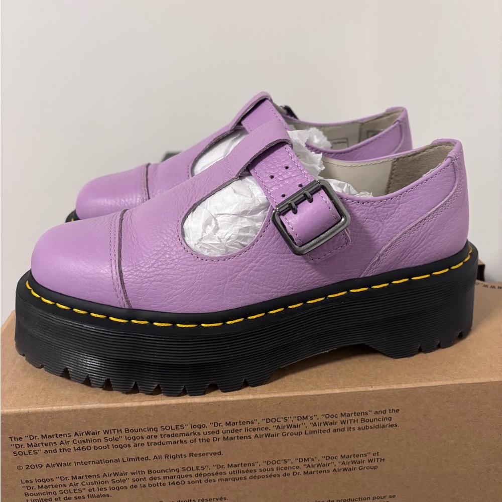 Dr. Martens Purple Bethan Shoes with Black Soles - Picture 3 of 6